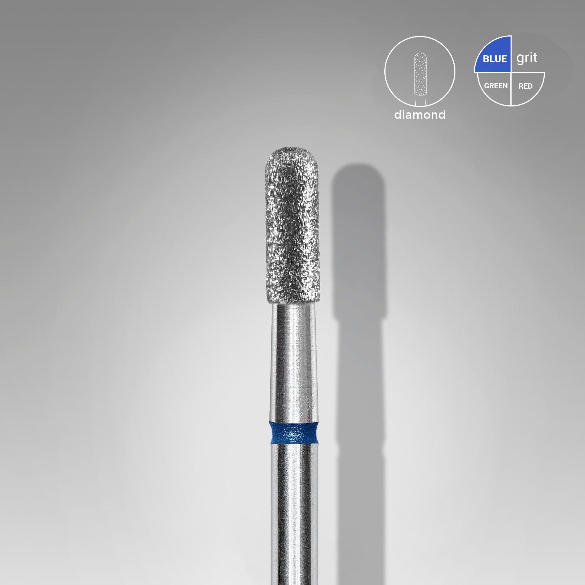 Diamond nail drill bit rounded cylinder blue EXPERT head diameter 2,3 mm / working part 6,5 mm image 0